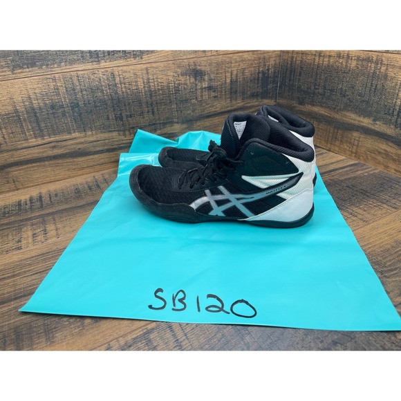 ASICS Mens Wrestling Shoes Black White High Top Size 9 Lightweight Grip - Picture 10 of 10